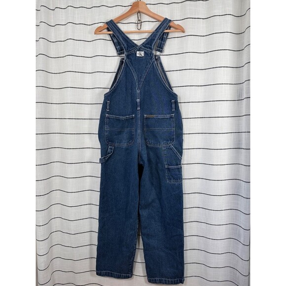Calvin Klein Denim Overalls Size L Vintage 90s Y2K Utility Workwear - Picture 7 of 15